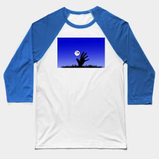 Rising Hand From Grave creepy horror zombie Baseball T-Shirt